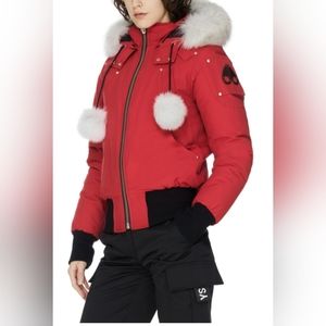 MOOSE KNUCKLES DEBBIE BOMBER DEEP RED Sz M$450